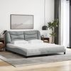 vidaXL Bett mit Matratze "Hvar" Hellgrau 180x200 cm Stoff 3208548 Bild 3