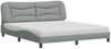 vidaXL Bett mit Matratze "Hvar" Hellgrau 180x200 cm Stoff 3208548 Bild 2