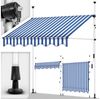 tillvex Balkonmarkise 250 cm Blau/Weiß Gelenkarm Markise Klemmmarkise Sonnenmarkise Balkon ohne Bohren Bild 5