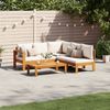 vidaXL 4-tlg. Garten-Sofagarnitur mit Kissen Massivholz Akazie 3214857 Bild 1