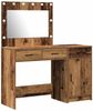 vidaXL Schminktisch mit Spiegelbeleuchtung 2 pcs Braun Holzwerkstoff 3334234 Bild 2