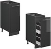 Apothekerschrank Fame-Line Anthrazit Hochglanz 30 cm ohne Arbeitsplatte Vicco Bild 5