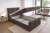 AX LIVING Bett mit Bettkasten 100x200 cm Argentaro Boxspringbett braun Bild 2