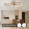 ZMH LED Deckenlampe Wohnzimmer Deckenleuchte - Wohnzimmerlampe Schlafzimmer Dimmbar 64CM Schwarz Holz Schlafzimmerlampe mit Fernbedienung Modern Design Rechteckig für Esszimmer Arbeitszimmer Bild 5
