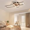 ZMH LED Deckenlampe Wohnzimmer Deckenleuchte - Wohnzimmerlampe Schlafzimmer Dimmbar 64CM Schwarz Holz Schlafzimmerlampe mit Fernbedienung Modern Design Rechteckig für Esszimmer Arbeitszimmer Bild 2