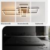 ZMH LED Deckenlampe Wohnzimmer Deckenleuchte - Wohnzimmerlampe Schlafzimmer Dimmbar 64CM Schwarz Holz Schlafzimmerlampe mit Fernbedienung Modern Design Rechteckig für Esszimmer Arbeitszimmer Bild 4