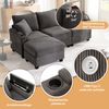 Ecksofa Cord mit Hocker, USB-Anschluss & Armlehnenablage, 213,5x139x87 cm, Dunkelgrau Bild 2