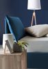 Dmora Abbygale Doppelbett, Bettkasten mit Stoffbezug, 100 % Made in Italy, Öffnung vorne, inklusive Matratze 120 x 200 cm, Blau Bild 5