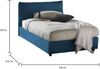 Dmora Abbygale Doppelbett, Bettkasten mit Stoffbezug, 100 % Made in Italy, Öffnung vorne, inklusive Matratze 120 x 200 cm, Blau Bild 3
