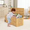 182L Gartenbox aus Holz auf Rollen mit Wasserfester Innentasche & Griff 127 x 50 x 45 cm Bild 2