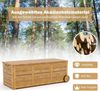 182L Gartenbox aus Holz auf Rollen mit Wasserfester Innentasche & Griff 127 x 50 x 45 cm Bild 5