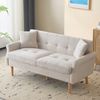 Merax Modernes Design, Polstermöbel, Chenille-Stoff, Doppelsofa, Polstersofa, Sofa mit dicken Kissen, geeignet für Wohnzimmer, Schlafzimmer, Beige Bild 2