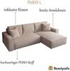 Beautysofa Ecksofa PARYS L, Polstersofa aus Cordstoff, mit Schlaffunktion Bild 3
