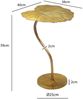 Beistelltisch Aluminium Gold 40x38cm - Design Blatt Anstelltisch Wohnzimmertisch - Moderner Loungetisch - Edler Blumentisch Couchtisch Wohnzimmer Handmade Bild 4