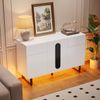 Sideboard 120 cm Weiß mit Metallfüßen - Küchen- & Aufbewahrungsschrank mit Schubladen, höhenverstellbaren Böden Bild 2