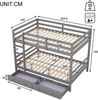 Etagenbett, 140*200cm,Kinderbetten mit Schubladen, Stauraum, Hohe Geländer, Grau Bild 3
