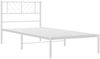 vidaXL Metallbett ohne Matratze mit Kopfteil Weiß 75x190 cm 372218 Bild 4