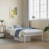vidaXL Metallbett ohne Matratze mit Kopfteil Weiß 75x190 cm 372218 Bild 1