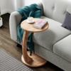 en.casa Beistelltisch 'Holeby', Spanplatte, Natur, 56 x Ø 38 cm