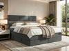 Doppelbett Boxspringbett ORVO KING 180 x 200 cm mit Stauraum, Multipocket-Matratze und Pocket 7 Härtezonen, H3, zwei Bettkästen - Topper T25 - Dunkelgrau Velvet Bild 1
