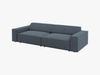 Micadoni 3-Sitzer Sofa Jodie Strukturierter Stoff Megan Blau Bild 3