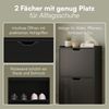 Bellamio 'Ceyhan' Schuhschrank mit 2 Klappen, schmales Schuhregal, schwarz, 50x19x90 cm, Schuhkipper für 4 paar Schuhe Bild 3