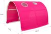 Homestyle4u Hochbett mit Rutsche, Tunnel, Vorhang, Lattenrost, Holz Kiefer, pink, 90x200 cm Bild 5