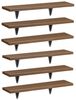 Maclean Wandregal MC-331, 6-tlg, Wandregal 43 cm Satz von 6 Stück Nussbaum Bild 4