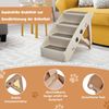 Haustiertreppe mit 4 Stufen Tragbare Kletterleiter Sichere Hunderampe 62,5 x 38 x 49 cm Braun Bild 4