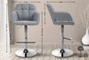 CLP Barhocker Natoma Stoff I Thekenhocker für Bar mit Gepolsterter Sitzfläche,grau Metall in Chromoptik Bild 2