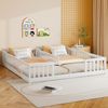 Bett 2x90x200 cm Kinderbett mit Sicherheitsgitter, Kiefernholz und MDF, bodennah, ohne Matratze Bild 4