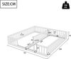 Bett 2x90x200 cm Kinderbett mit Sicherheitsgitter, Kiefernholz und MDF, bodennah, ohne Matratze Bild 5