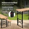 Bierzeltgarnitur höhenverstellbar klappbar Holz 170cm RINHO - 3 Teilig | 2x Bierbank 1x Biertisch | Festzeltgarnitur Biertisch Stehtisch Sitzgarnitur Bild 3