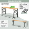 Bierzeltgarnitur höhenverstellbar klappbar Holz 170cm RINHO - 3 Teilig | 2x Bierbank 1x Biertisch | Festzeltgarnitur Biertisch Stehtisch Sitzgarnitur Bild 2