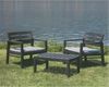 Dmora Outdoor-Lounge-Set Alfio, Gartenkomposition mit 2 Sesseln und 1 Couchtisch, Lounge für drinnen und draußen mit Kissen, 100 % Made in Italy, Anthrazit Bild 2