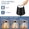 ZMH Kabellose Akku-Nachttischlampe, 2er-Pack – 2600 mAh LED-Tischlampe für den Außenbereich, wiederaufladbar, Touch-Steuerung, schwarze USB-Akkulampe Bild 2