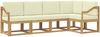vidaXL Outdoor-Sofagarnitur mit Kissen 5 pcs Weiß und Creme 3387644 Bild 2