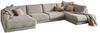 KAWOLA Sofa MADELINE Wohnlandschaft U-Form Cord steingrau Longchair links 86 x 224 x 425 cm Bild 3
