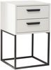 SUNA Nachttisch in Weiß - Moderner Nachtschrank mit Schubladen und schwarzem Metallgestell - 40 x 65 x 38,5 cm (B/H/T) Bild 5