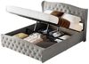 FUROKOY Stauraumbett Polsterbett Doppelbett mit hydraulischem Stauraum (Jugendbett gepolsteres Bettgestell), 140x200 cm,Grau,Samt,mit weichem Kopfteil Bild 5