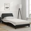 vidaXL Bett mit Matratze "Dover" Schwarz und Weiß 100x200 cm Kunstleder 3208362 Bild 3