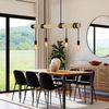 ZMH Pendelleuchte Esstisch Holz Hängelampe Vintage 4 Flammig E27 Hängeleuchte Retro Schöne Rustikal Lampe Industrial Esszimmerlampe für Esszimmertisch Wohnzimmer Cafés（Ohne Glühbirne） Bild 2