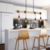 ZMH Pendelleuchte Esstisch Holz Hängelampe Vintage 4 Flammig E27 Hängeleuchte Retro Schöne Rustikal Lampe Industrial Esszimmerlampe für Esszimmertisch Wohnzimmer Cafés（Ohne Glühbirne） Bild 3
