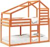 vidaXL Etagenbett mit Dach Wachsbraun 80x200 cm Massivholz Kiefer 3281960 Bild 2