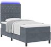 vidaXL LED Boxspringbett mit Matratze Dunkelgrau 90 x 190 cm Samt 3343215 Bild 3