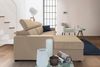 Dmora Sofa mit Halbinsel Akela, Ecksofa mit linker Chaiselongue aus Stoff, Standardarmlehnen, 100 % Made in Italy, 280 x 95 x 85 cm, Beige Bild 5