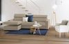 Dmora Sofa mit Halbinsel Akela, Ecksofa mit linker Chaiselongue aus Stoff, Standardarmlehnen, 100 % Made in Italy, 280 x 95 x 85 cm, Beige Bild 4