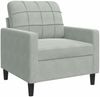 vidaXL 3-tlg. Sofagarnitur mit Kissen Hellgrau Samt 3278431 Bild 5