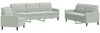 vidaXL 3-tlg. Sofagarnitur mit Kissen Hellgrau Samt 3278431 Bild 2