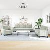 vidaXL 3-tlg. Sofagarnitur mit Kissen Hellgrau Samt 3278431 Bild 3